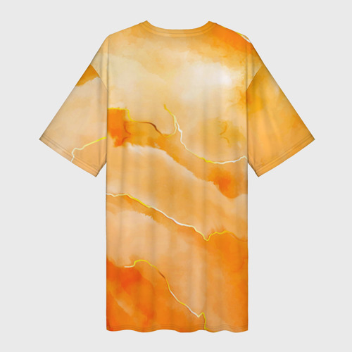 Платье-футболка 3D Оранжевое настроение, цвет 3D печать - фото 2