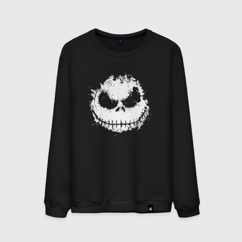 Мужской свитшот хлопок Jack Skellington face, цвет черный