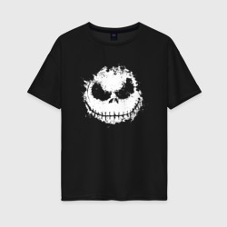 Женская футболка хлопок Oversize Jack Skellington face