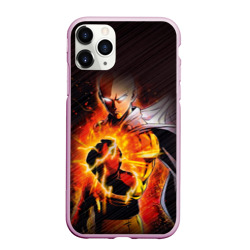 Чехол для iPhone 11 Pro Max матовый One Punch-Man-красный кулак