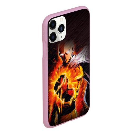 Чехол для iPhone 11 Pro Max матовый One Punch-Man-красный кулак, цвет розовый - фото 3