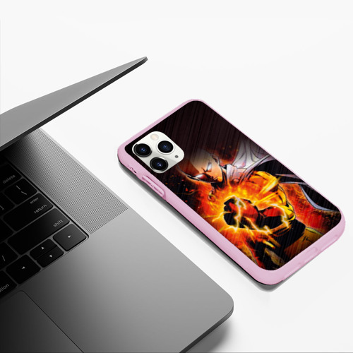 Чехол для iPhone 11 Pro Max матовый One Punch-Man-красный кулак, цвет розовый - фото 5