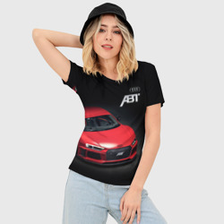 Женская футболка 3D Slim Audi quattro ABT autotuning - фото 2