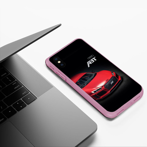 Чехол для iPhone XS Max матовый Audi quattro ABT autotuning, цвет розовый - фото 5