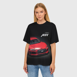 Женская футболка oversize 3D Audi quattro ABT autotuning - фото 2
