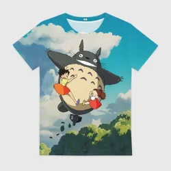 Женская футболка 3D Flight Totoro