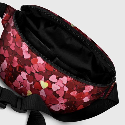 Поясная сумка 3D с принтом Куча разноцветных сердечек, фото #6
