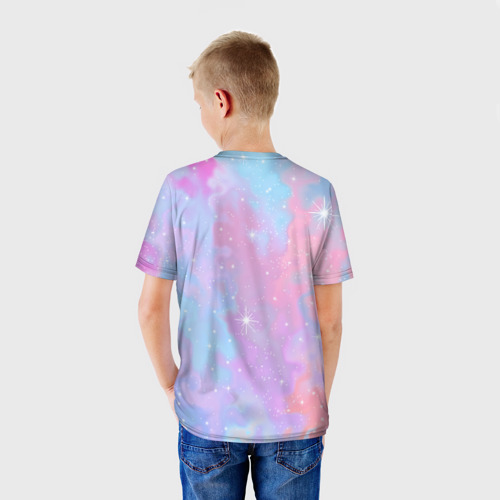 Детская футболка 3D Pink starry sky, цвет 3D печать - фото 4