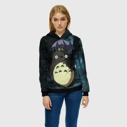 Женская толстовка 3D Totoro in rain forest - фото 2