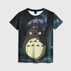 Женская футболка 3D Totoro in rain forest