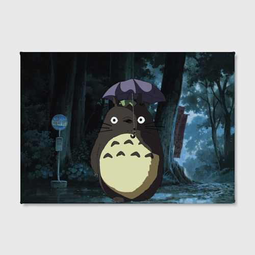 Холст прямоугольный Totoro in rain forest, цвет 3D печать - фото 2