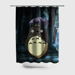 Штора 3D для ванной Totoro in rain forest