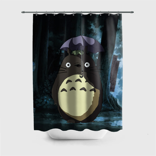 Штора 3D для ванной Totoro in rain forest