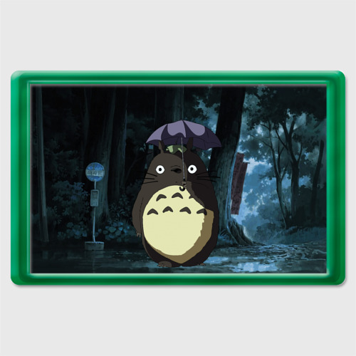 Магнит 45*70 Totoro in rain forest, цвет зеленый