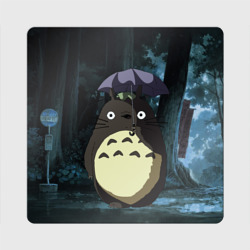 Магнит виниловый Квадрат Totoro in rain forest