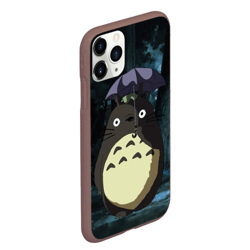 Чехол для iPhone 11 Pro Max матовый с принтом Totoro in rain forest, вид сбоку #3
