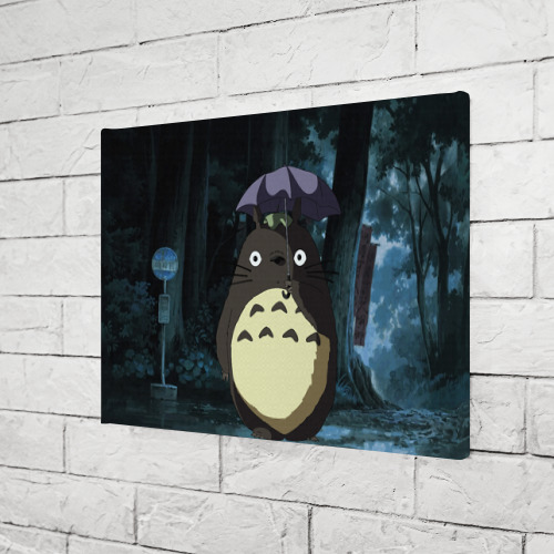 Холст прямоугольный Totoro in rain forest, цвет 3D печать - фото 3