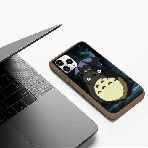 Чехол для iPhone 11 Pro Max матовый с принтом Totoro in rain forest, фото #5