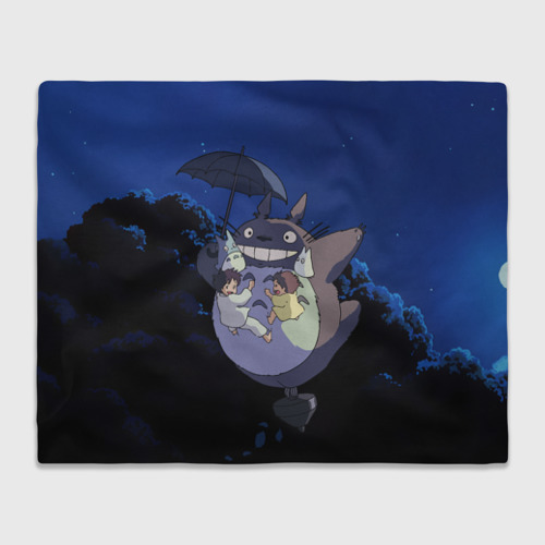 Плед с принтом Night flight Totoro, вид спереди №1