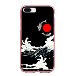 Чехол для iPhone 7Plus/8 Plus матовый Волны и рыбки