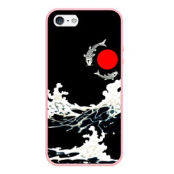 Чехол для iPhone 5/5S матовый Волны и рыбки