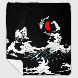 Плед с рукавами Волны и рыбки