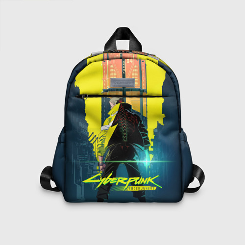 Детский рюкзак с принтом Cyberpunk Edgerunners, вид спереди №1