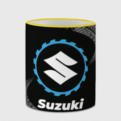 Кружка с полной запечаткой Suzuki в стиле Top Gear со следами шин на фоне - фото 2