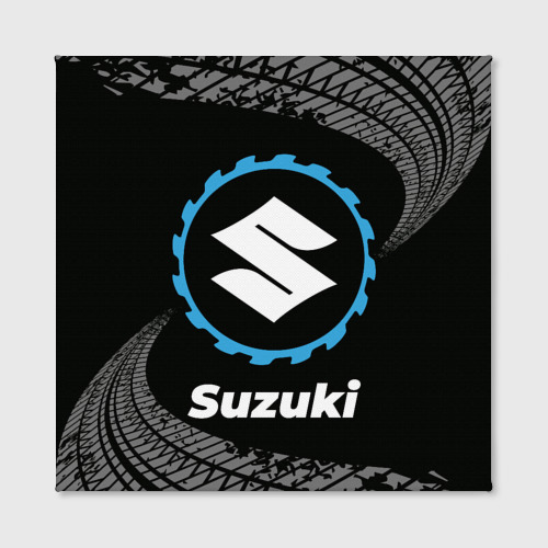 Холст квадратный Suzuki в стиле Top Gear со следами шин на фоне, цвет 3D печать - фото 2