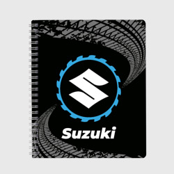 Тетрадь Suzuki в стиле Top Gear со следами шин на фоне
