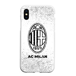 Чехол для iPhone XS Max матовый AC Milan с потертостями на светлом фоне