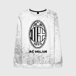 Мужской свитшот 3D AC Milan с потертостями на светлом фоне