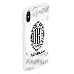 Чехол для iPhone XS Max матовый AC Milan с потертостями на светлом фоне - фото 2