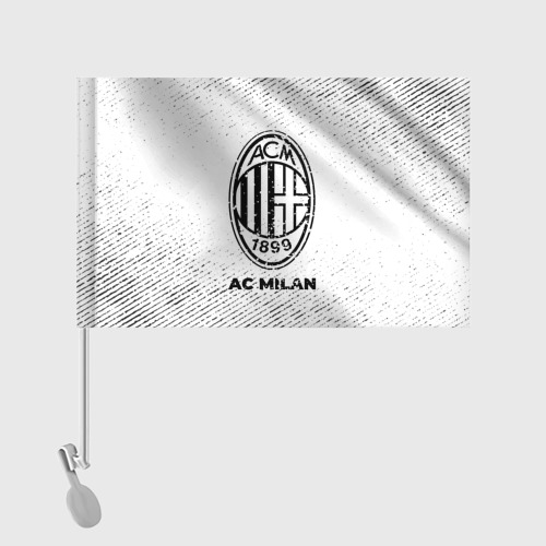 Флаг для автомобиля AC Milan с потертостями на светлом фоне - фото 2