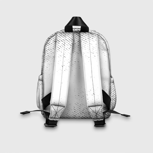 Детский рюкзак 3D с принтом AC Milan с потертостями на светлом фоне, вид сзади #2