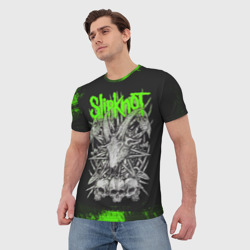 Мужская футболка 3D Slipknot green - фото 2