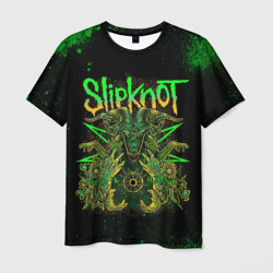 Мужская футболка 3D Slipknot green satan