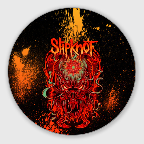 Круглый коврик для мышки Slipknot - red monster