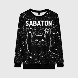 Женский свитшот 3D Группа Sabaton и рок кот