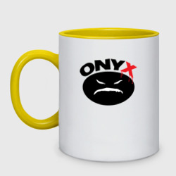 Кружка двухцветная Onyx logo black
