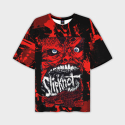 Мужская футболка oversize 3D Slipknot red blood