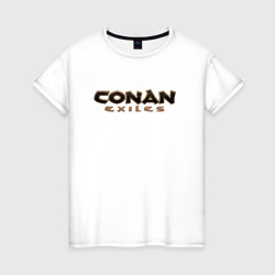 Женская футболка хлопок Conan exiles logo