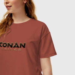 Женская футболка хлопок Oversize Conan exiles logo - фото 2