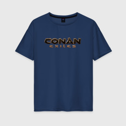 Женская футболка хлопок Oversize Conan exiles logo