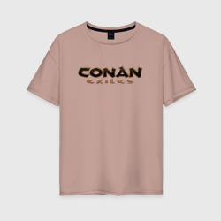 Женская футболка хлопок Oversize Conan exiles logo