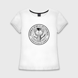 Женская футболка хлопок Slim Федеральное Бюро Контроля