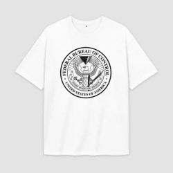 Женская футболка Oversize хлопок premium Федеральное Бюро Контроля