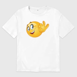 Женская футболка хлопок Oversize Эмодзи - ок
