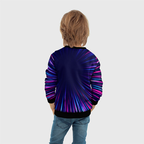Детский свитшот 3D Citroen neon Speed lines, цвет 3D печать - фото 6