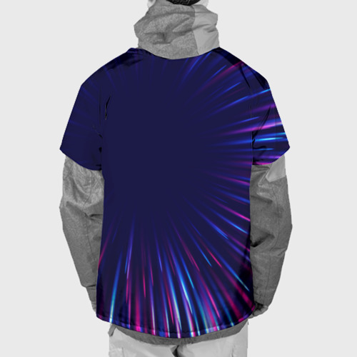 Накидка на куртку 3D Citroen neon Speed lines, цвет 3D печать - фото 2